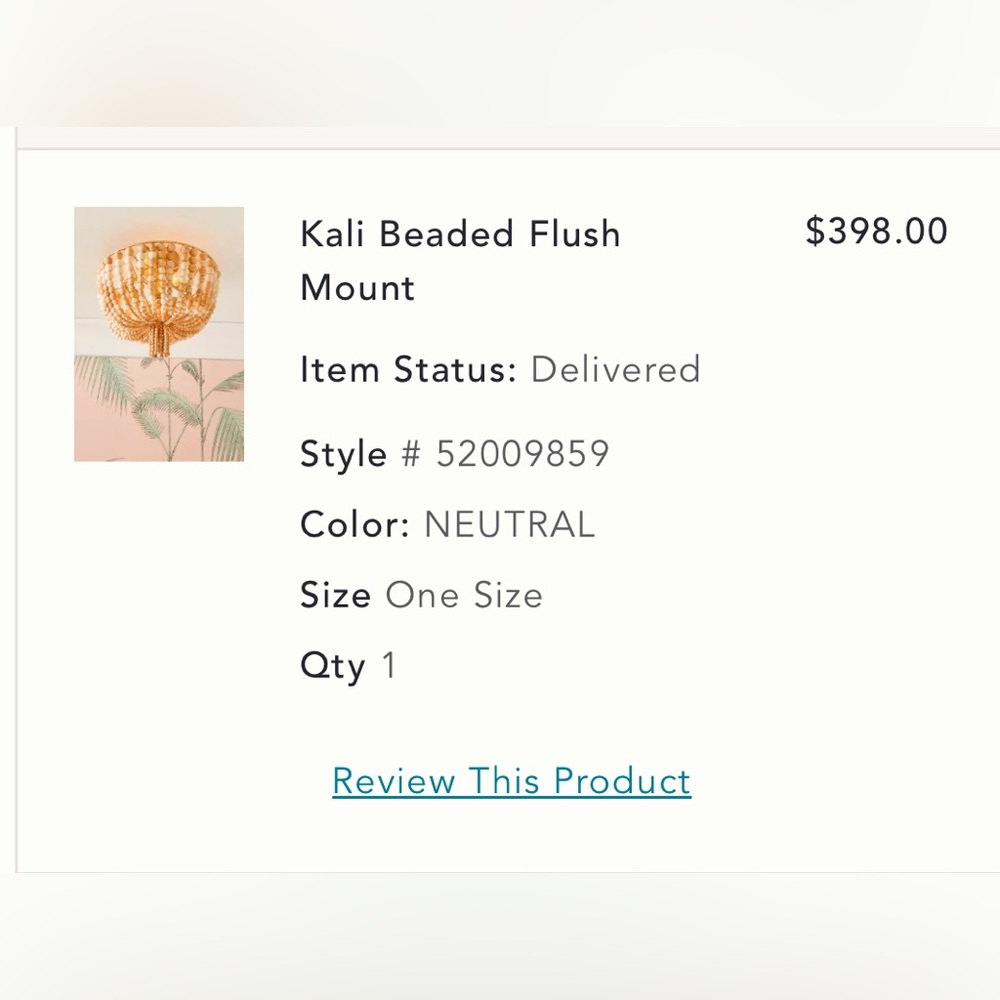 Anthropologie Kali Beaded Flush Mount Ceiling Lighting - Picture 3 of 3
